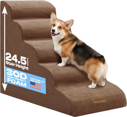 Dog Stairs for Small Dogs & Cats – 5-Step, 23" Non-Slip