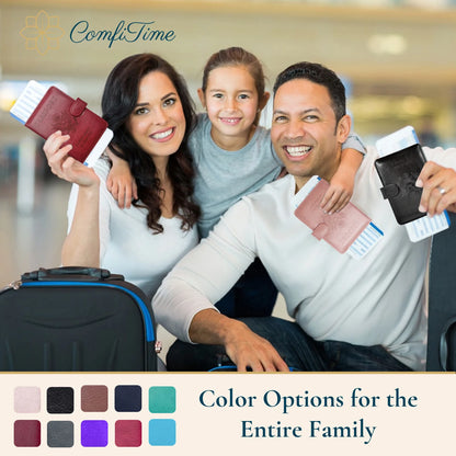 Passport Holder – RFID Blocking Travel Wallet with Cash & Vaccine Card Holder, Waterproof PU Leather Passport Case for Men & Women (Black)