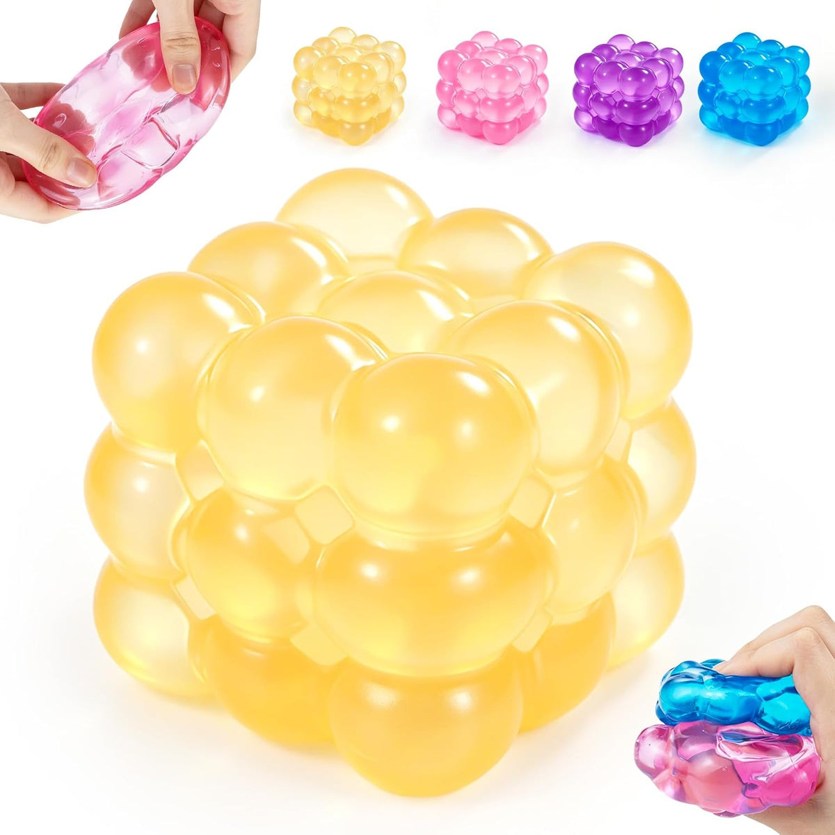 Portable purple squishy fidget cube for work, travel, and relaxation