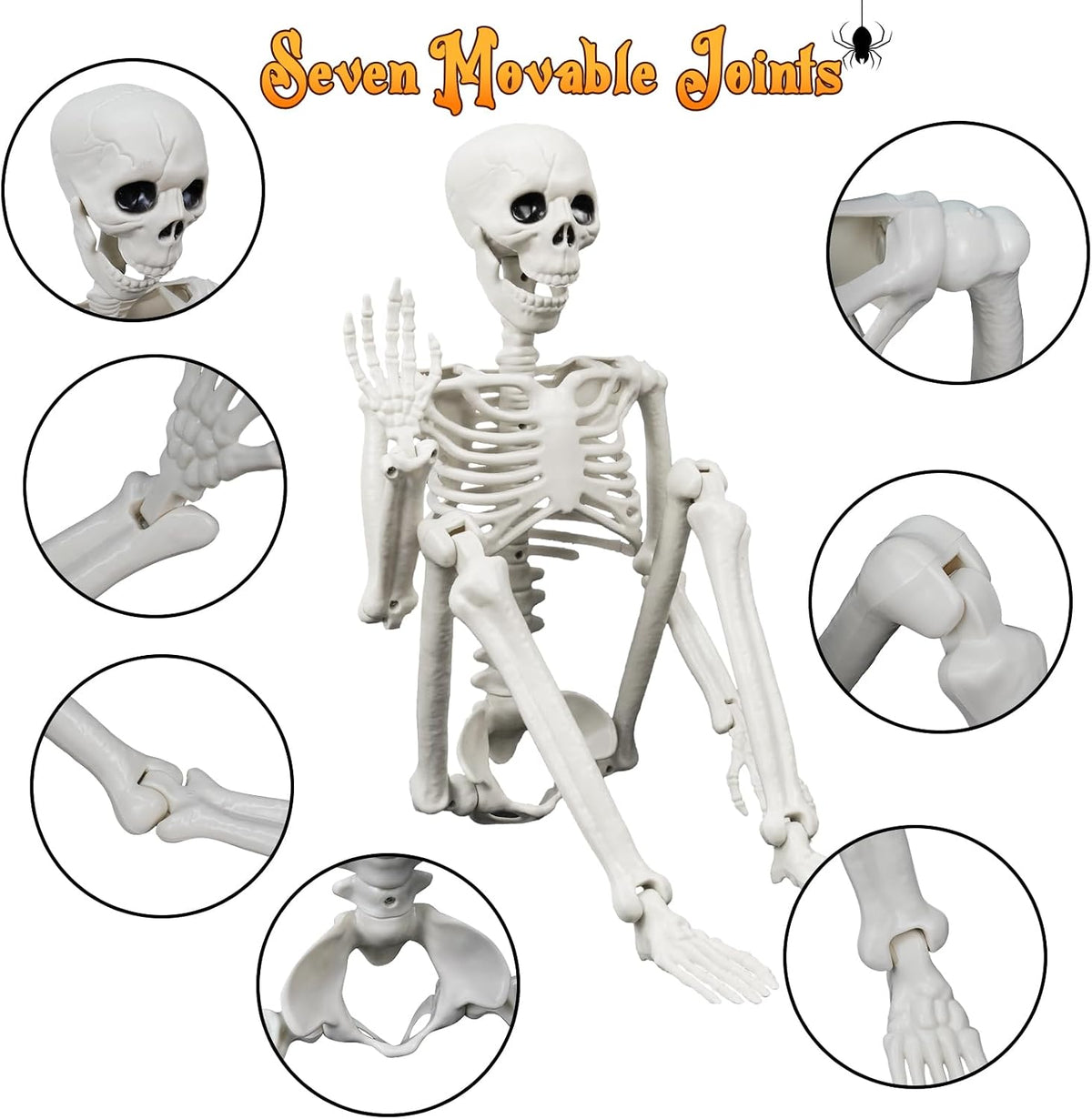 Realistic Lighted Skeleton Halloween Decor for Garden