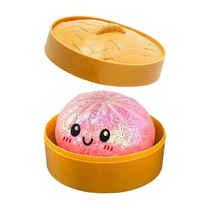 Soft slow-rising dumpling squishy with glitter finish for stress relief