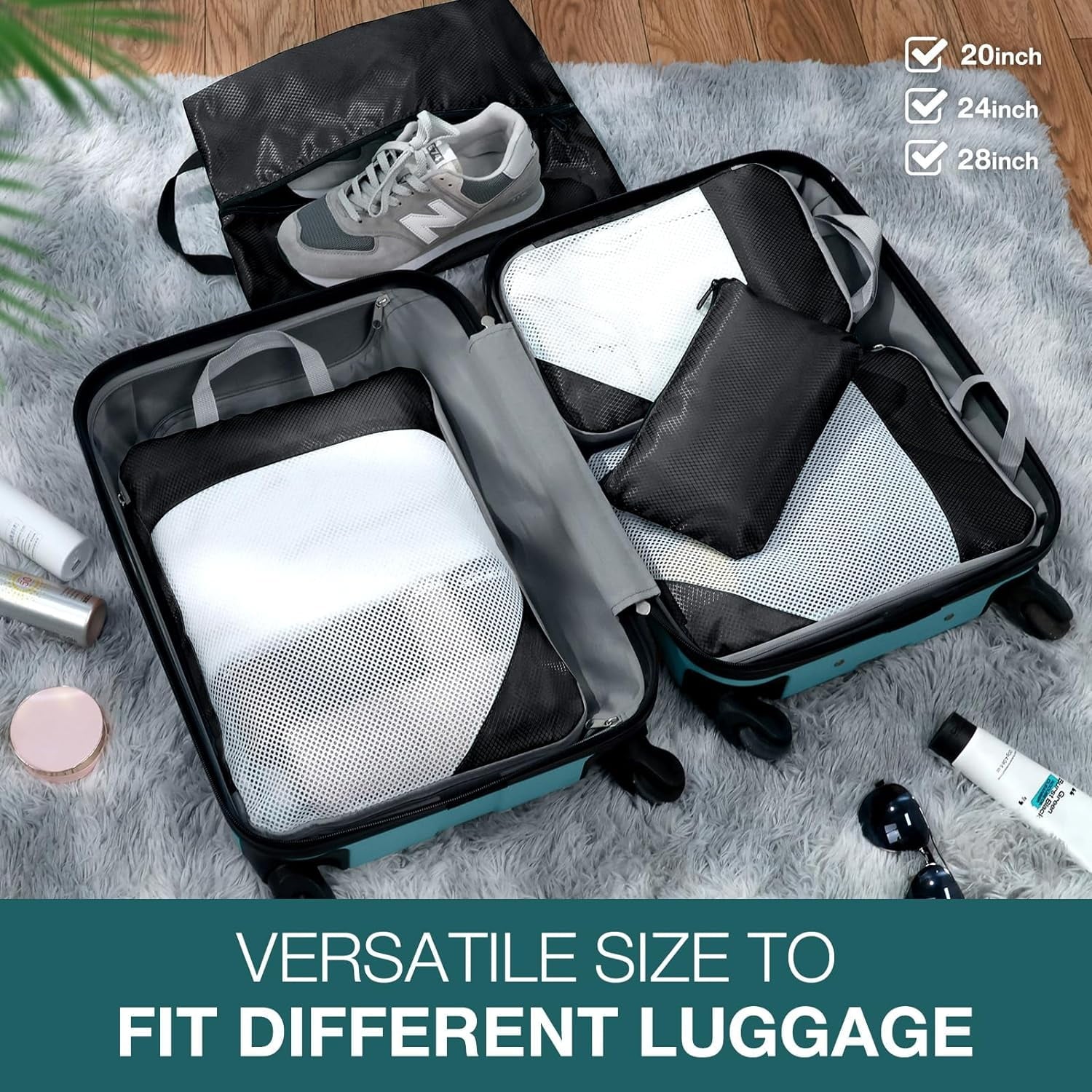 Packing Cubes Set Travel Luggage Organizers for Suitcases,