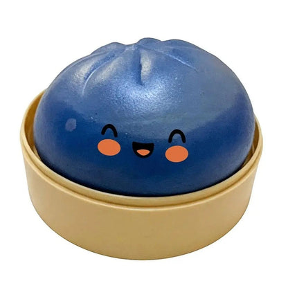 Collectible glitter dumpling sensory toy with cute smiling face