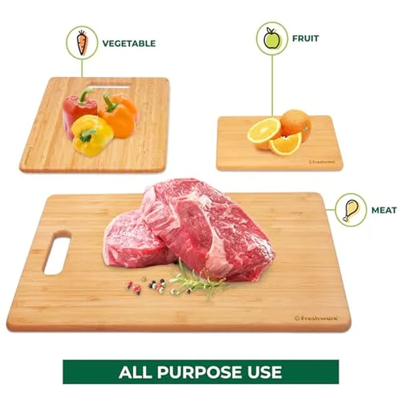 Bamboo Cutting Boards, Set of 3