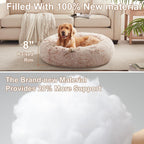 Donut Dog Bed for All Dogs Calming Plush Washable Round Bed 