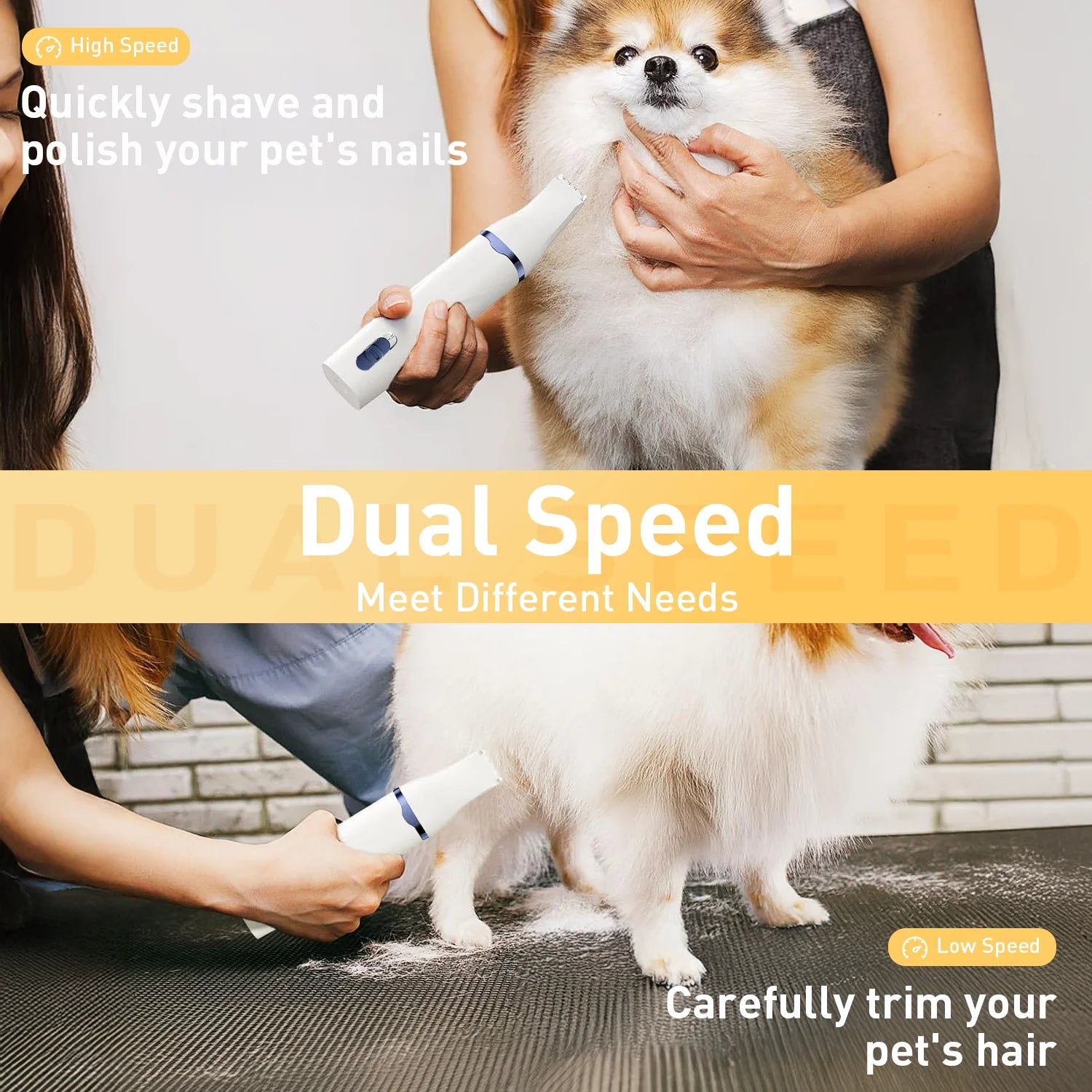 4-in-1 Cordless Pet Grooming Kit for Dogs & Cats – Clippers & Nail Grinder for Hair, Nails, Paws, Face & Ears