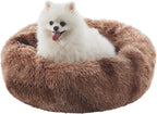 Donut Dog Bed for All Dogs Calming Plush Washable Round Bed 