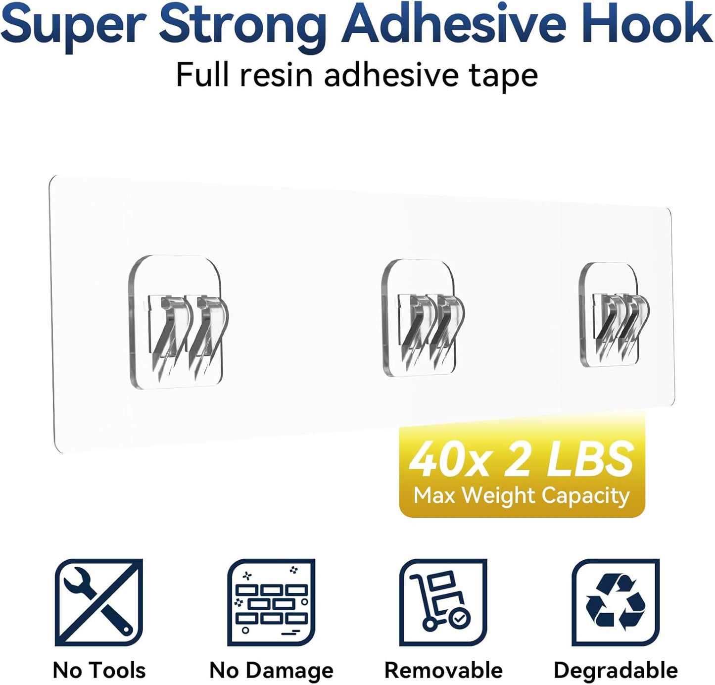 Adhesive Rustproof Shower Caddy with Removable Hooks, Large Capacity Bathroom Organizer, No-Drill Storage Shelf, Black