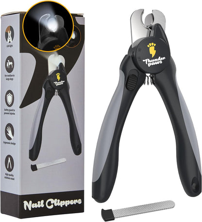 Professional Dog Nail Clippers with Safety Guard & File, Medium-Large Yellow Dog Toenail Trimmer