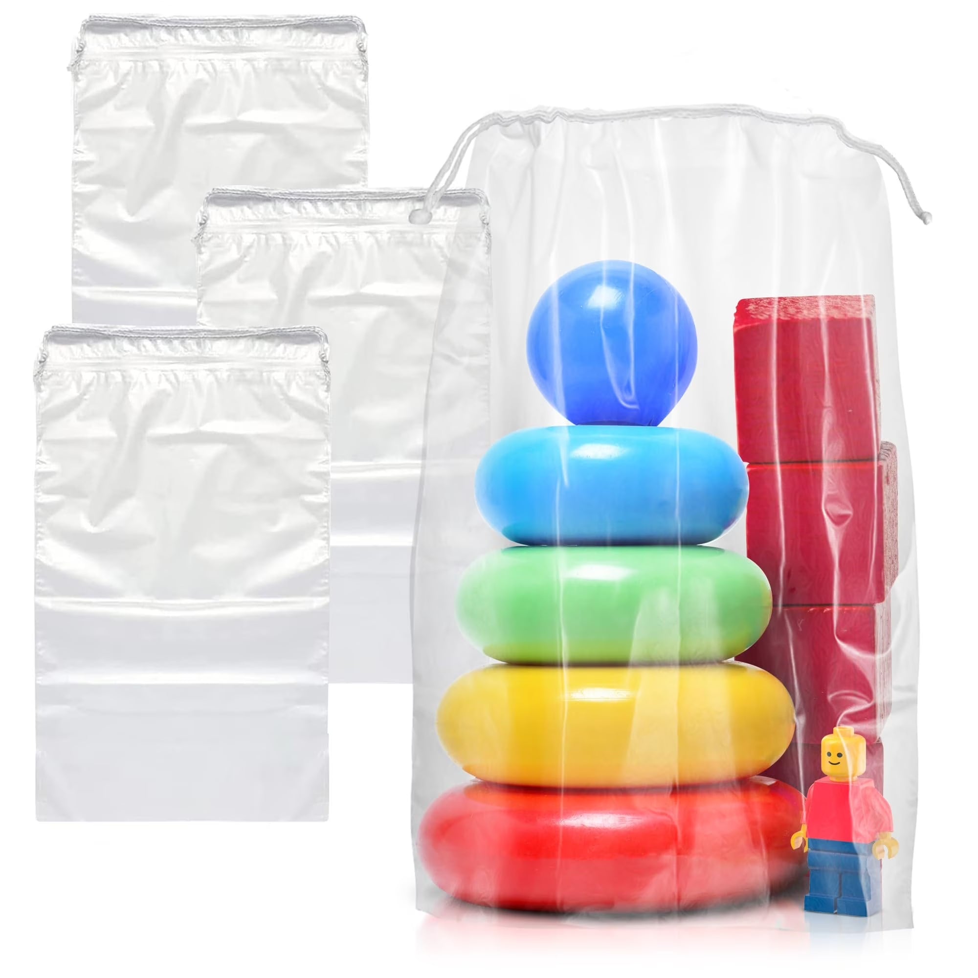 100-Pack Clear Drawstring Bags, 5 x 8 Inches – Waterproof 2 Mil Polyethylene Travel Bags for Shoes, Cosmetics & Toiletries