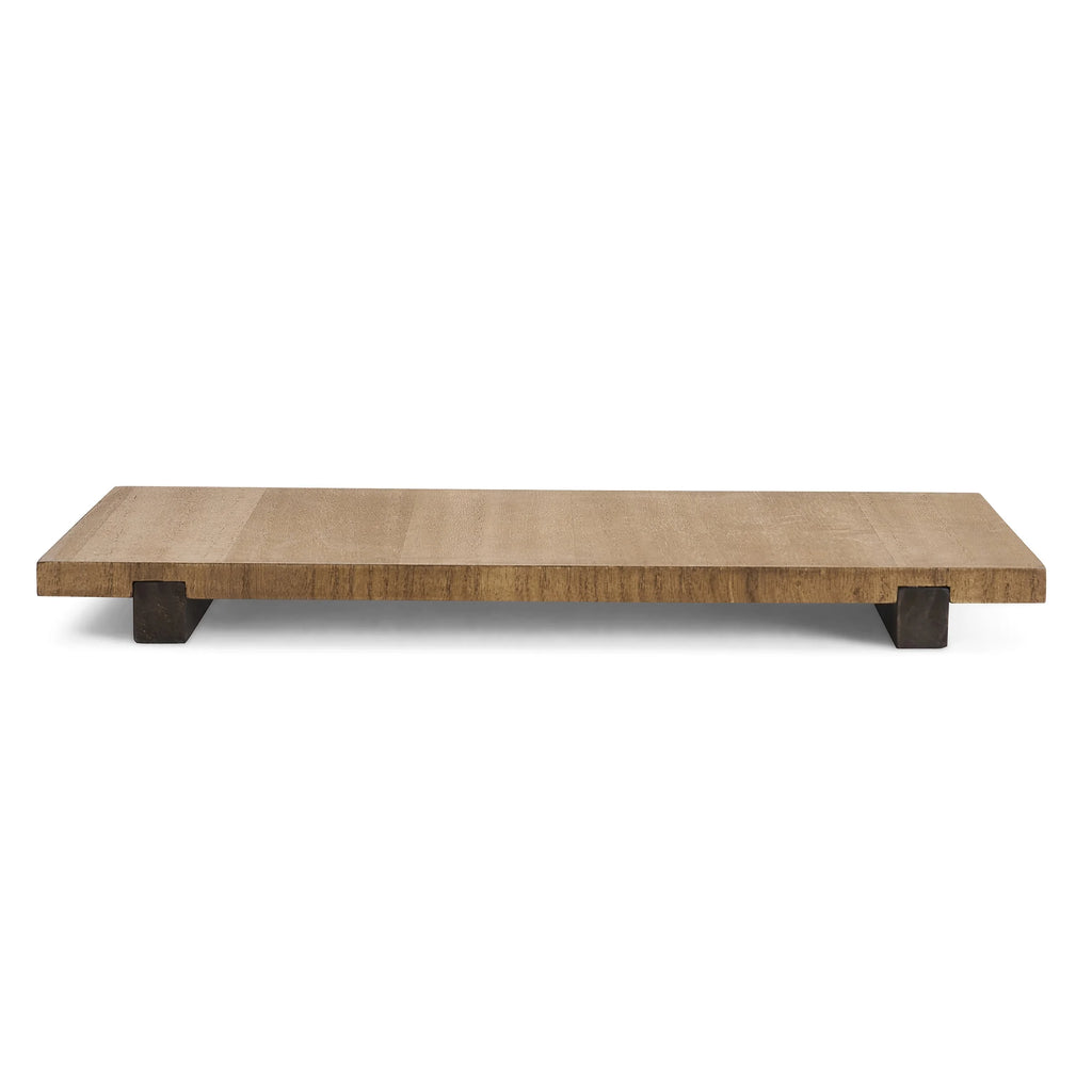Home Décor Collection 8" X 15" Natural Wood Riser Decorative Tray