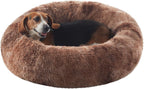 Donut Dog Bed for All Dogs Calming Plush Washable Round Bed 
