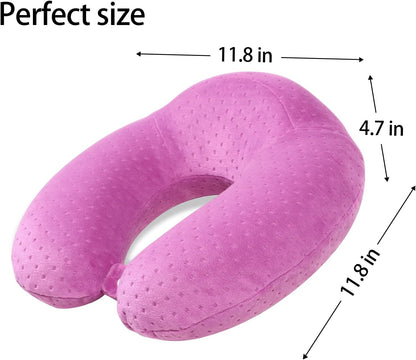 U-Shaped Memory Foam Travel Neck Pillow – Comfortable & Breathable Airplane Pillow for Head and Neck Support, Portable.
