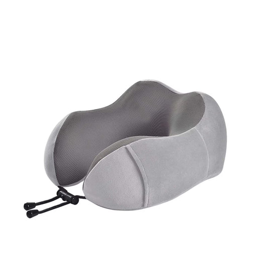 Upgraded Travel Neck Pillow – 100% Memory Foam for Airplane, Flight Headrest & Sleep, Portable 