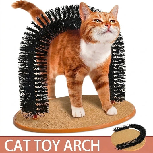 Interactive cat self grooming arch massager scratching pad toy