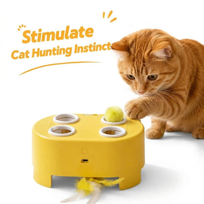 Automatic whack-a-mole cat toy