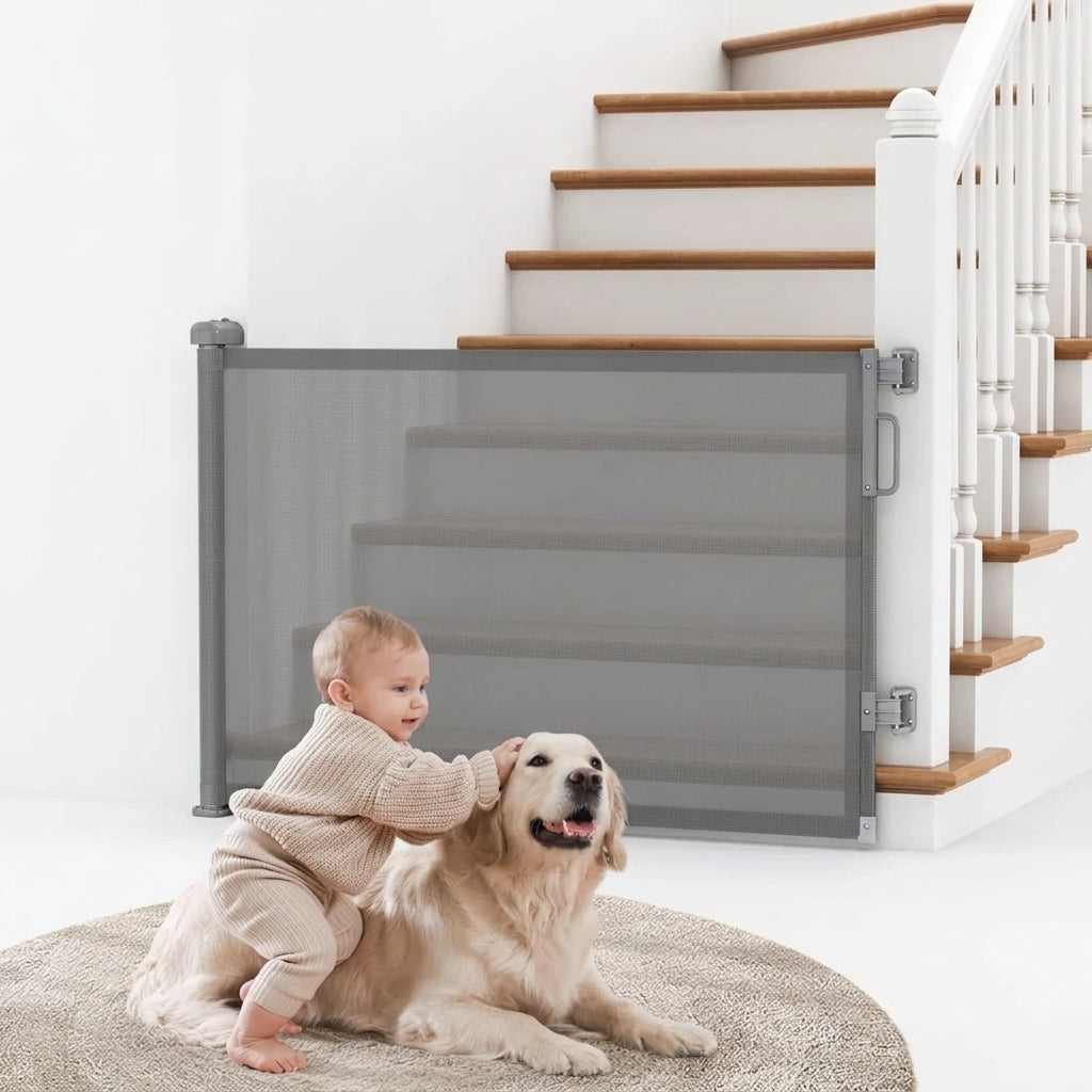 Retractable Baby Gate for Stairs, Doorways & Hallways