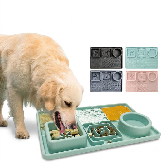 Silicone slow feeder bowl and lick mat