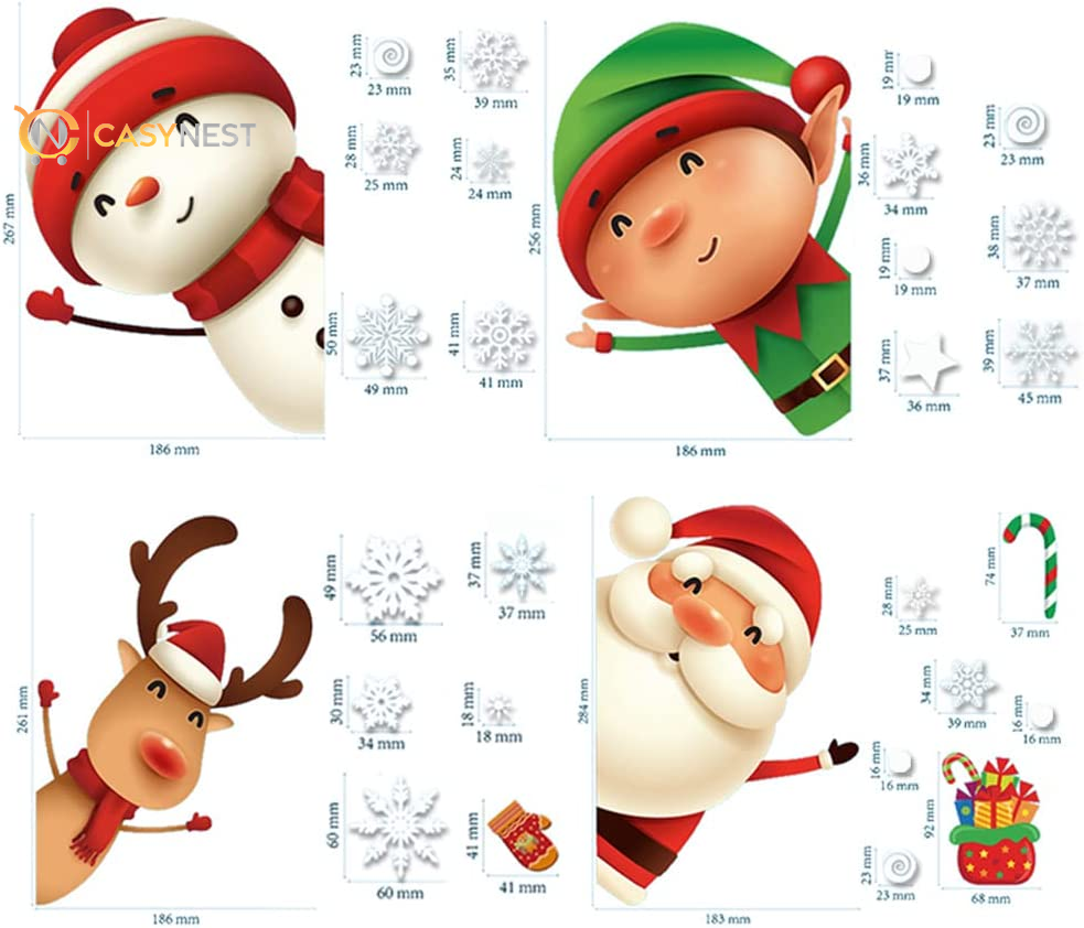 82PCS Christmas Snowflake Window Clings