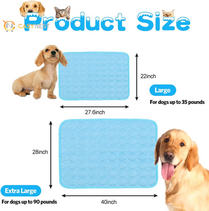 Pet Cooling Mat for Dogs & Cats – Outdoor & Indoor Cooling Pad, Blanket for Car Seats & Beds (Blue, 28" x 40")