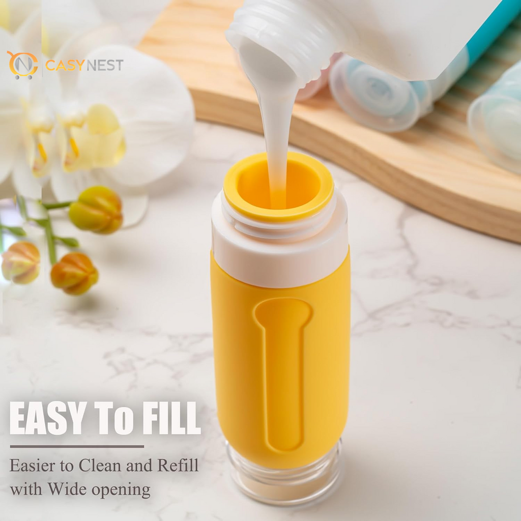 16-Pack Travel Toiletry Bottles – TSA Approved Leakproof 3oz Squeezable Silicone Containers for Shampoo, Conditioner & Liquids 