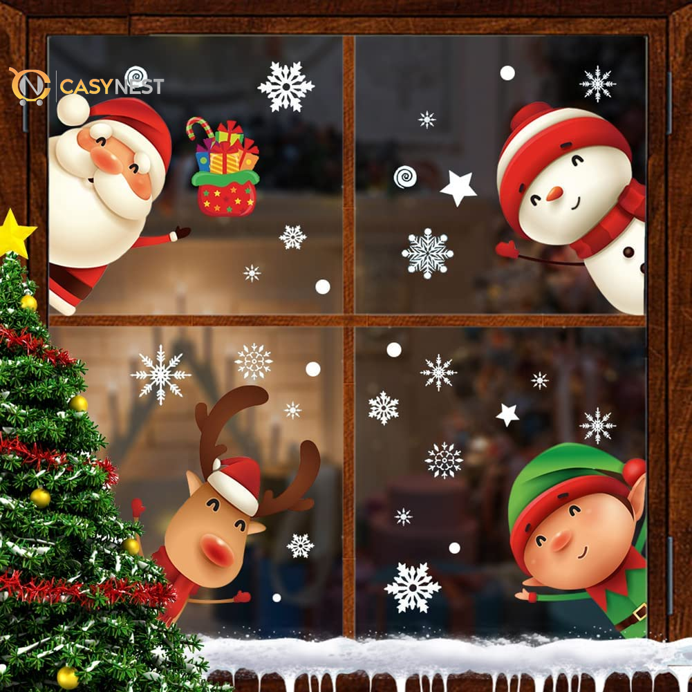 82PCS Christmas Snowflake Window Clings