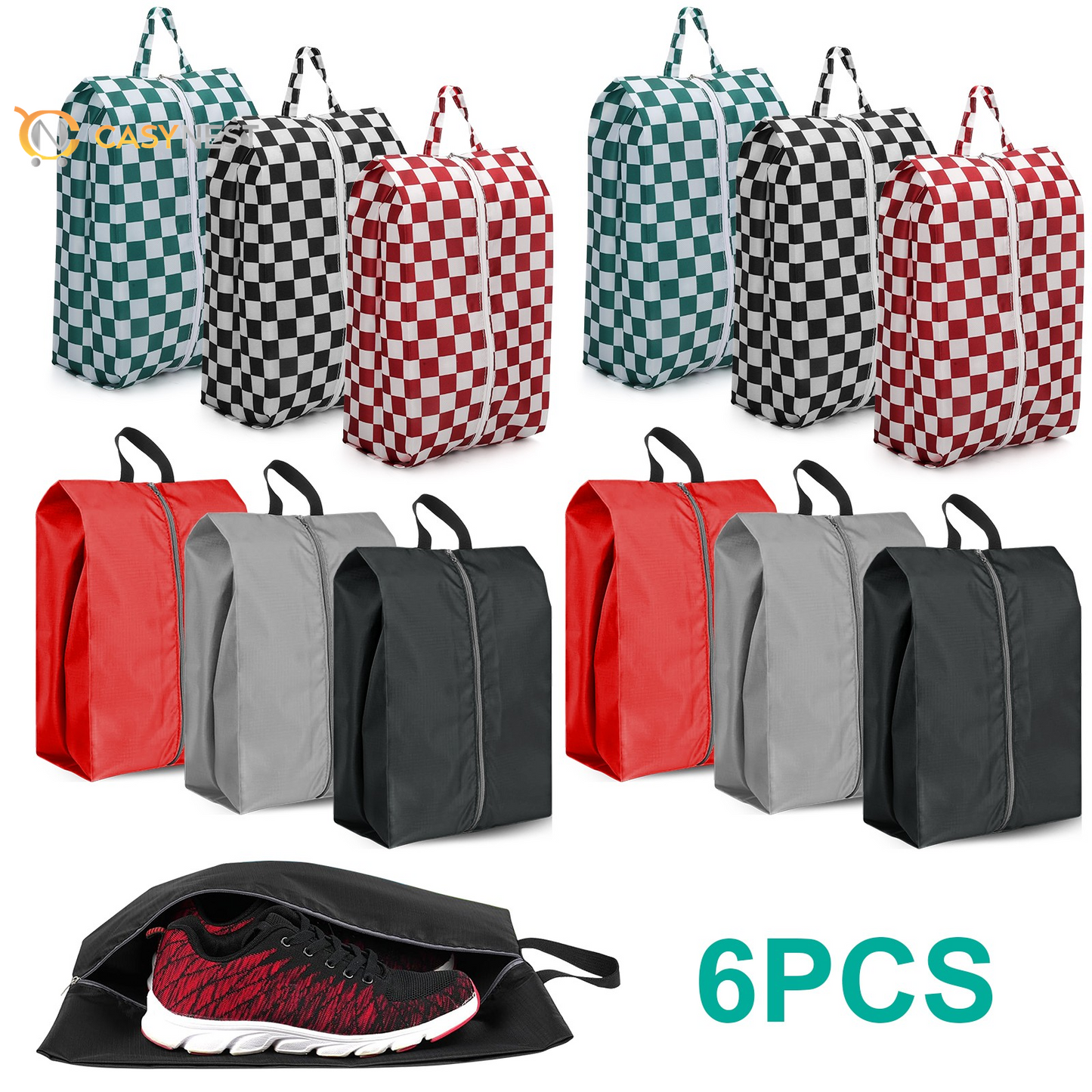 6 PCS Moisture Resistant Travel Shoe Bags Shoes Pouch Storage Packing Organizers