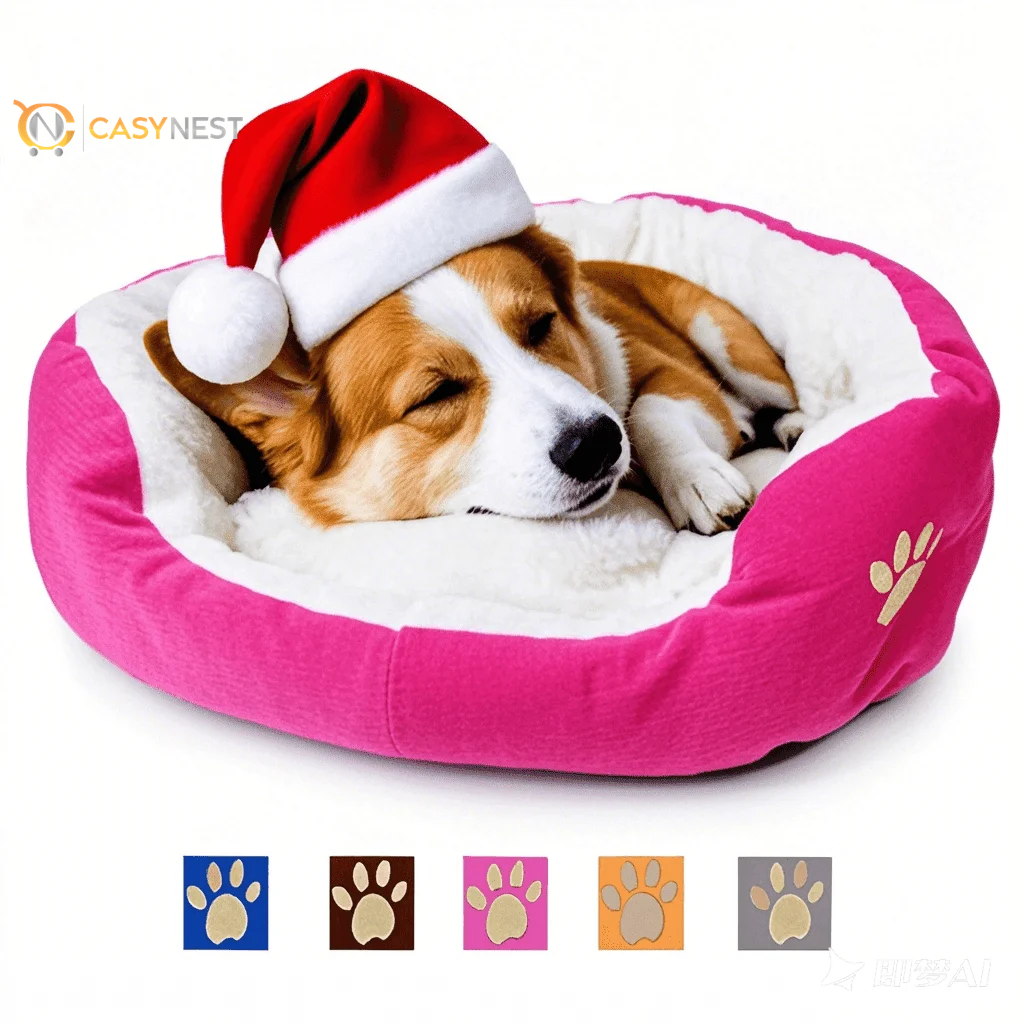 Small Dog & Cat Bed – Puppy Pet Bed with Removable Cushion for Indoor Use