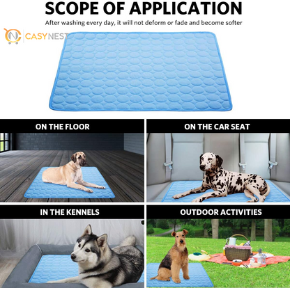 Pet Cooling Mat for Dogs & Cats – Outdoor & Indoor Cooling Pad, Blanket for Car Seats & Beds (Blue, 28" x 40")