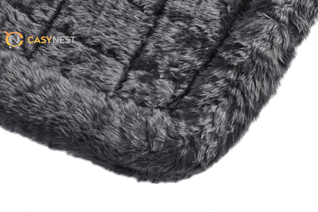 Gray Plush Fleece Bolstered Dog Bed – Fits 54-Inch 