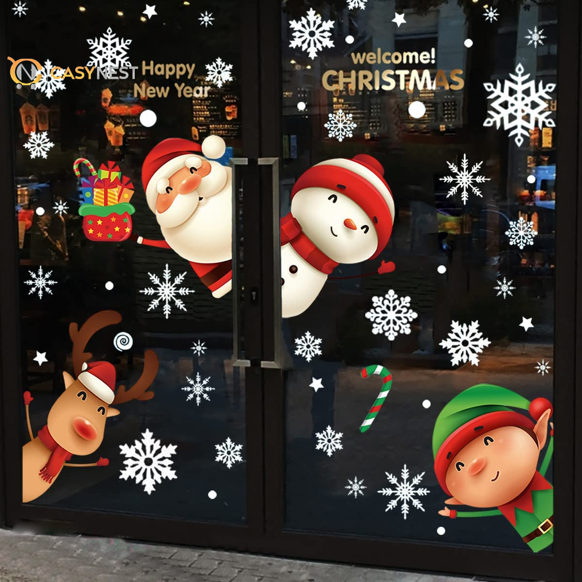 82PCS Christmas Snowflake Window Clings