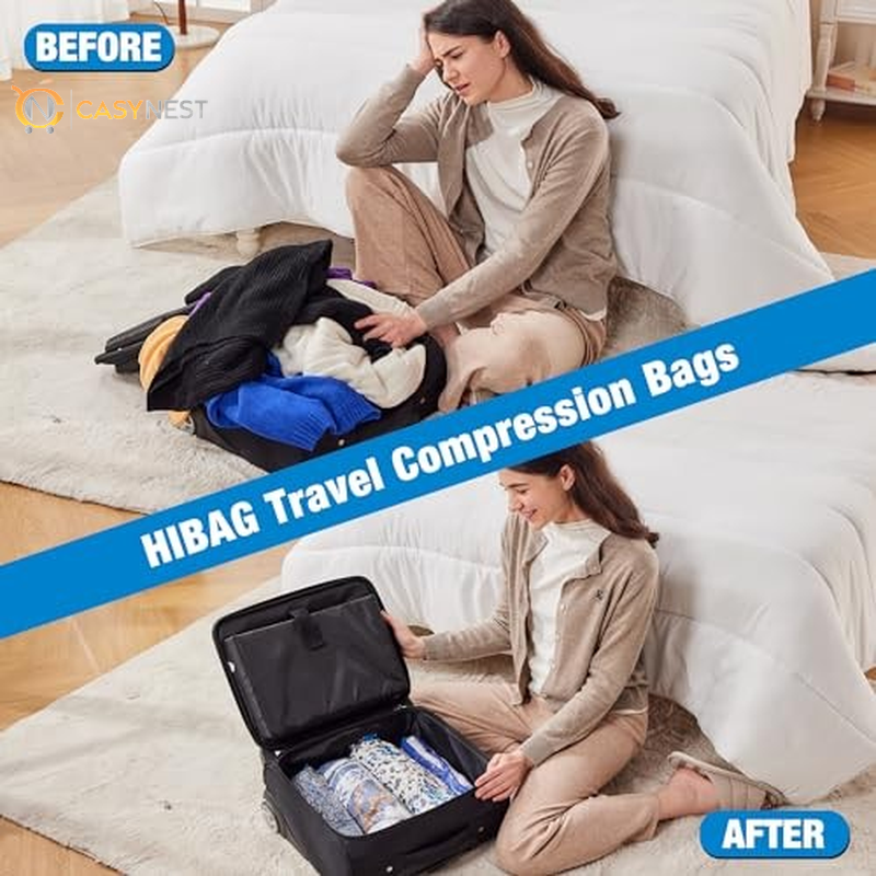 12 Compression Bags for Travel, Travel Essentials Compression Bags, Vacuum