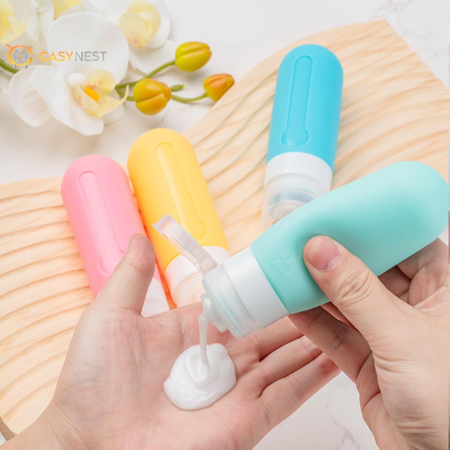 16-Pack Travel Toiletry Bottles – TSA Approved Leakproof 3oz Squeezable Silicone Containers for Shampoo, Conditioner & Liquids 