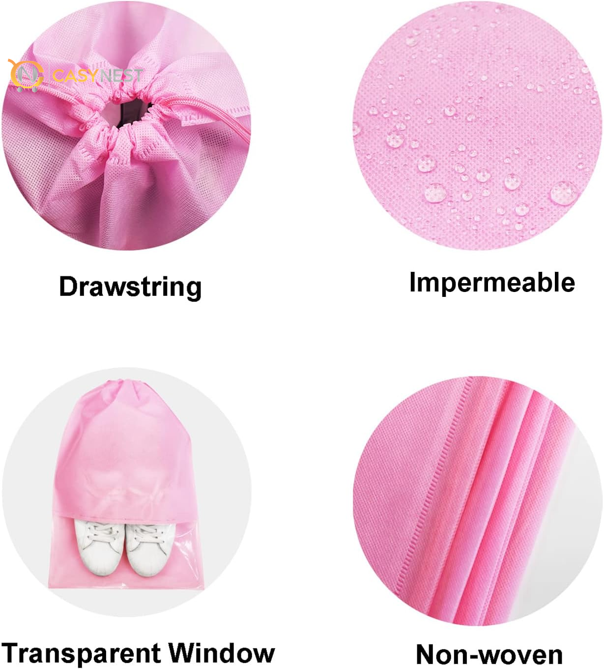 8PCS Travel Shoe Bags with Rope for Men and Women Large Shoes Pouch Organizers