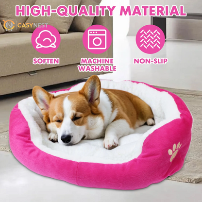 Small Dog & Cat Bed – Puppy Pet Bed with Removable Cushion for Indoor Use