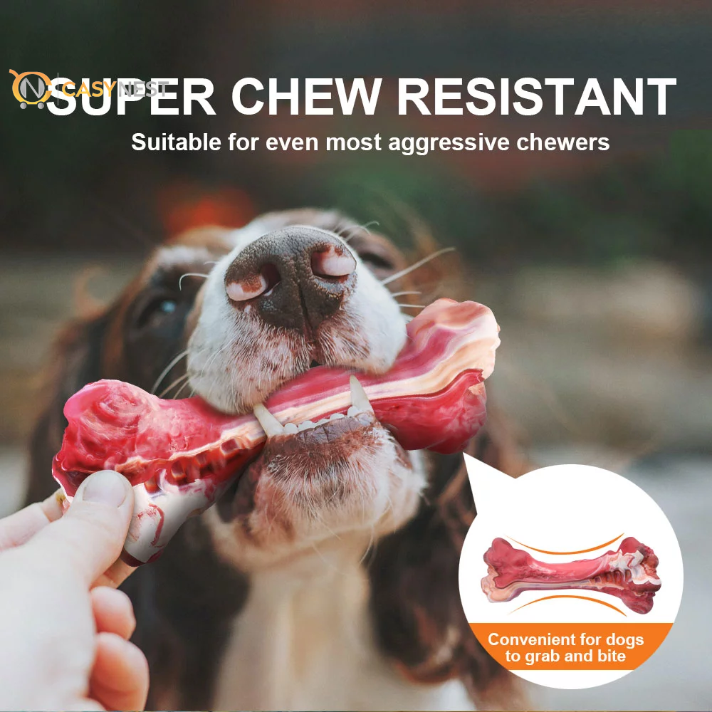 Indestructible Dog Chew Toys for Large Breeds – Tough Rubber Teething & Teeth-Cleaning Toys for Aggressive Chewers