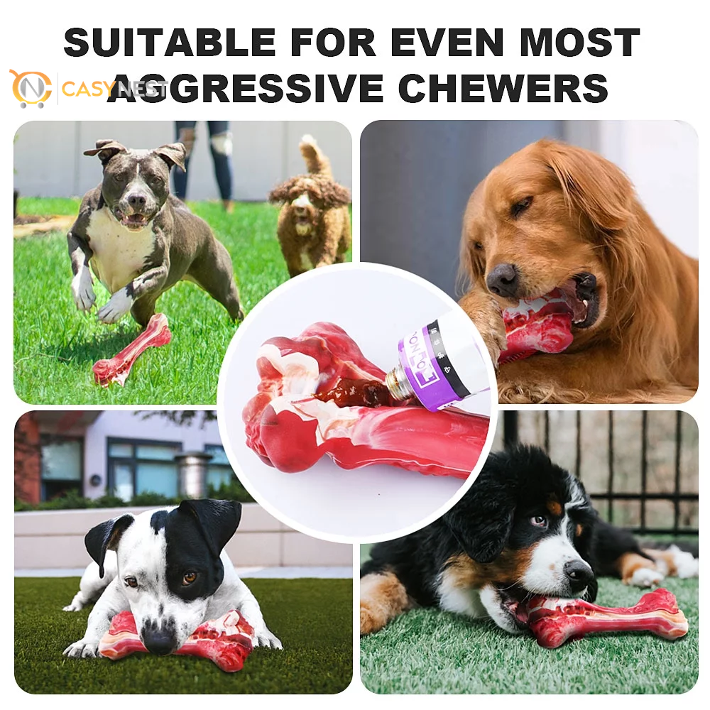 Indestructible Dog Chew Toys for Large Breeds – Tough Rubber Teething & Teeth-Cleaning Toys for Aggressive Chewers