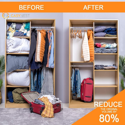 24-Pack Vacuum Storage Bags with Electric Pump – Jumbo, Large, Medium, Small & Roll-Up Bags for Clothes, Bedding, Pillows & Travel