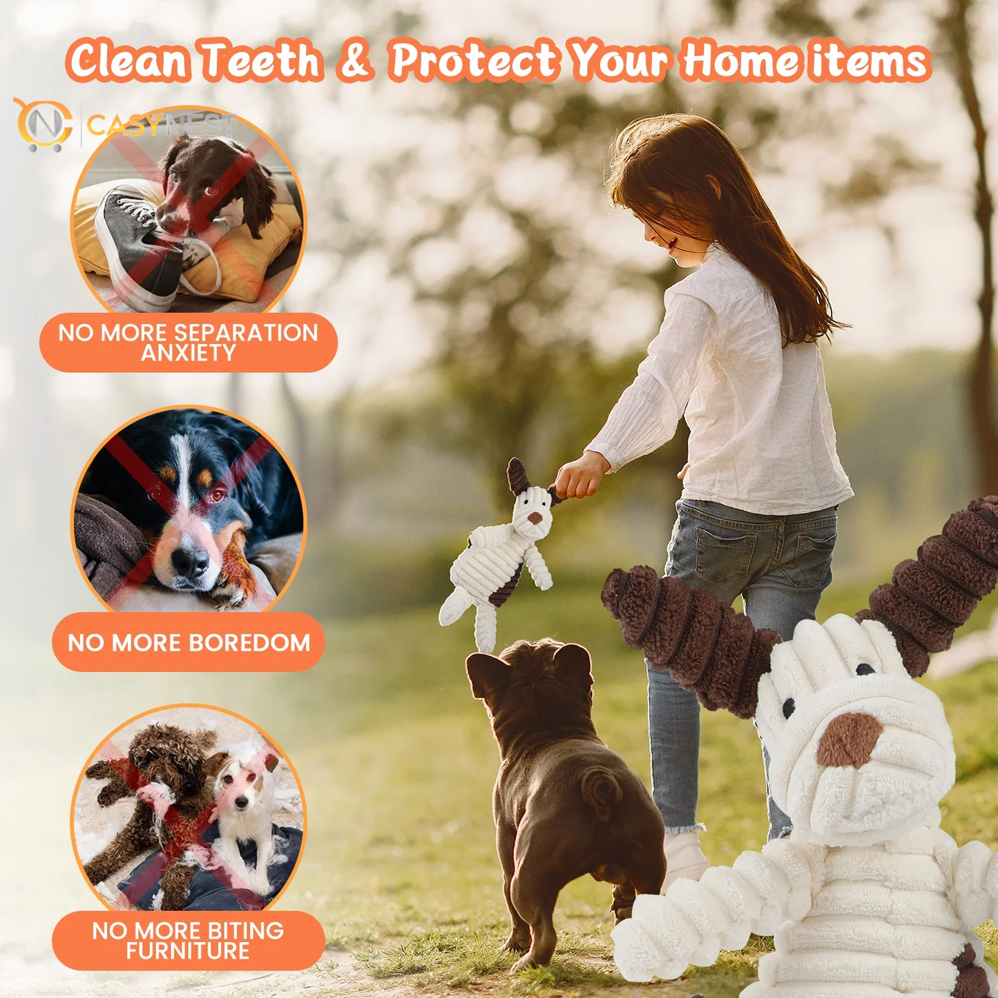 Dog Toys for Small Dogs ,10 Pack Puppy Chew Toys for Teething and Training with Plush Squeaky Toys, Treat Ball and Rope Toys to Keep Them Busy，White Dog