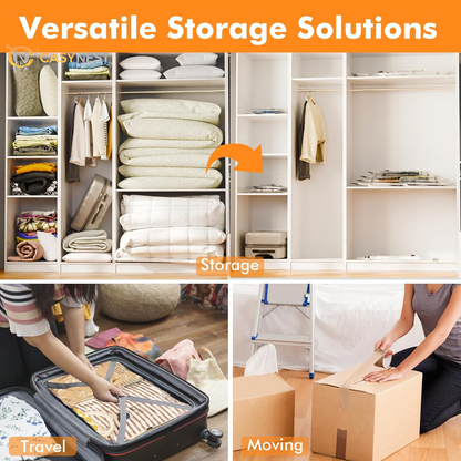 24-Pack Vacuum Storage Bags with Electric Pump – Jumbo, Large, Medium, Small & Roll-Up Bags for Clothes, Bedding, Pillows & Travel