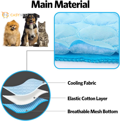Pet Cooling Mat for Dogs & Cats – Outdoor & Indoor Cooling Pad, Blanket for Car Seats & Beds (Blue, 28" x 40")