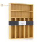 7 Slot Bamboo Flatware Organizer-Natural Bamboo