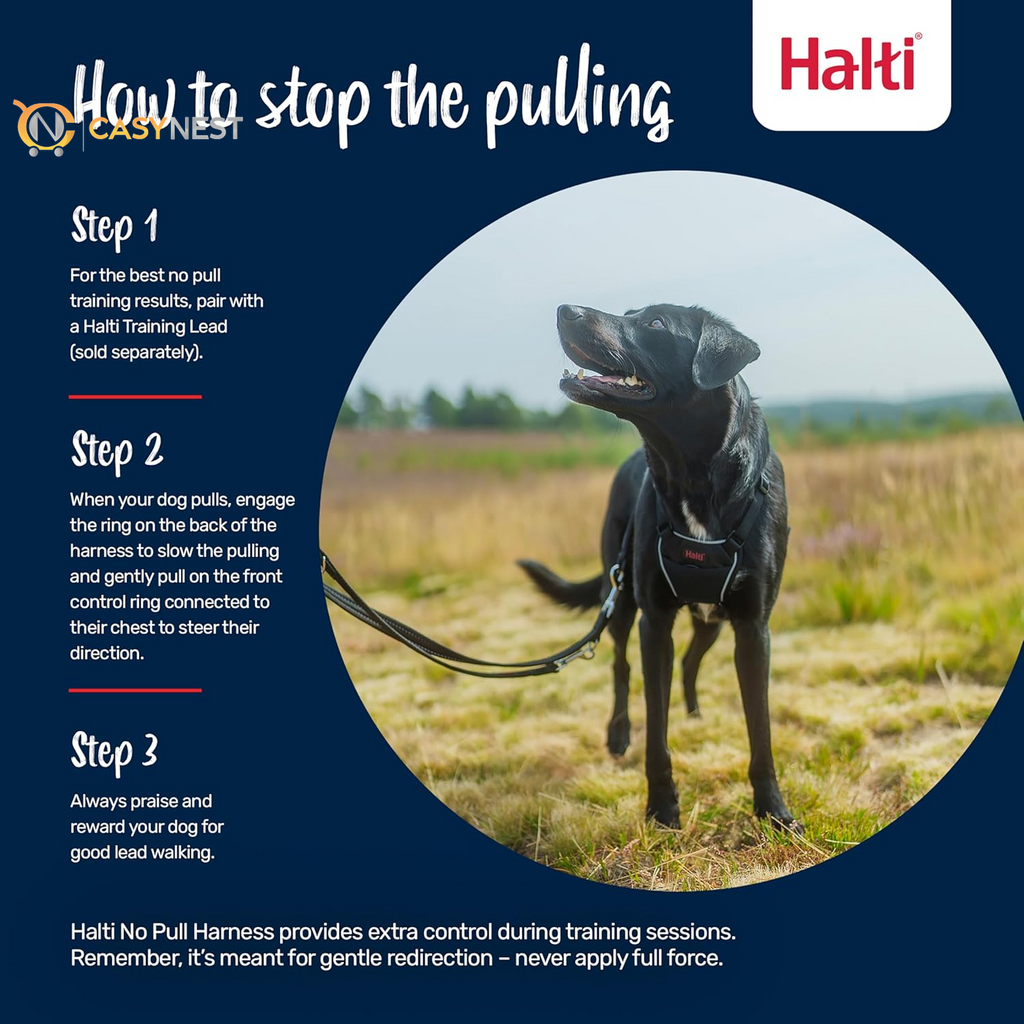 No Pull Dog Harness – Adjustable, Reflective & Lightweight Training Harness to Stop Pulling, 