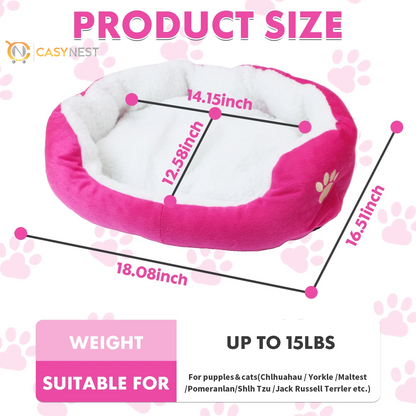 Small Dog & Cat Bed – Puppy Pet Bed with Removable Cushion for Indoor Use